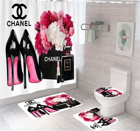 chanel shower curtain set|chanel inspired bathroom set.